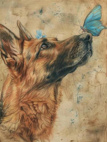 Chaozhirui DIY Kreuzstich-Stickset Kreuzstichset Hund und Elfe Kreuzstich-Set aus Baumwolle, 11CT-40X50CM von Chaozhirui