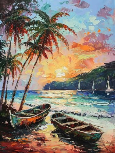 Chaozhirui DIY Kreuzstich-Stickset Kreuzstichset mit maritimen Schiffen und Sternenhimmel-Landschaft Kreuzstich-Set aus Baumwolle, 11CT-40X50CM von Chaozhirui