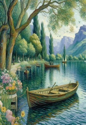 Chaozhirui DIY Kreuzstich-Stickset Segelschiff auf See Stickpackung Landschaftsölgemälde Kreuzstich-Set aus Baumwolle, 11CT-40X50CM von Chaozhirui