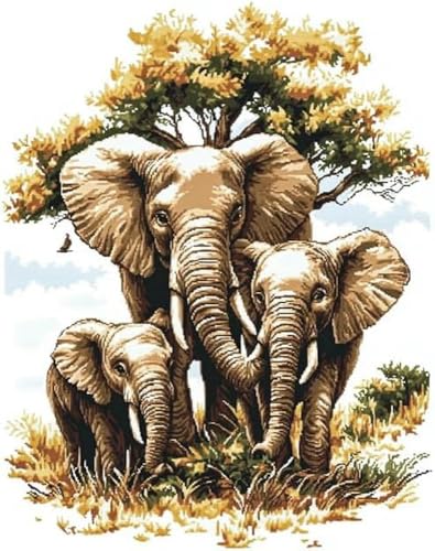 Chaozhirui Gestempeltes Kreuzstich-Set, Savannentier-Elefant, Kreuzstich-Set für Erwachsene und Anfänger, DIY-Kreuzstich-Set für Heimdekoration, 40 x 50 cm Chaozhirui Gestempeltes Kreuzstich-Set, Savannentier-Elefant, Kreuzstich-Set für Erwachsene und Anfänger, DIY-Kreuzstich-Set für Heimdekoration, 40 x 50 cm von Chaozhirui