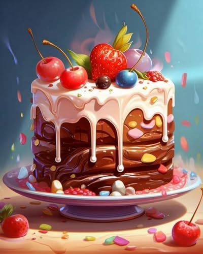 Chaozhirui Kreuzstich-Set, Kuchen, beliebtes Muster, bedruckt, Kreuzstich-Set, 11 CT, gestempelte Stickerei, Geschenk für Anfänger, DIY, handgefertigtes Stickset,40X50CM von Chaozhirui