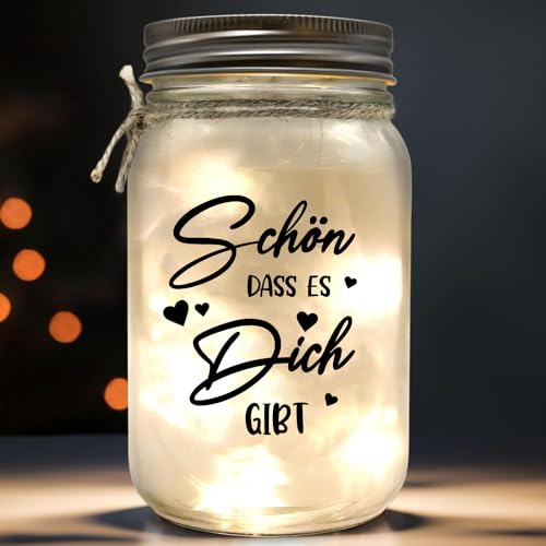 Charfia LED Flaschenlicht Mit Spruch 'Schön, Dass Es Dich Gibt' - Personalisiertes Geschenk für Frauen, Freundin Zu Weihnachten Und Geburtstag Charfia LED Flaschenlicht Mit Spruch 'Schön, Dass Es Dich Gibt' - Personalisiertes Geschenk für Frauen, Freundin Zu Weihnachten Und Geburtstag von Charfia