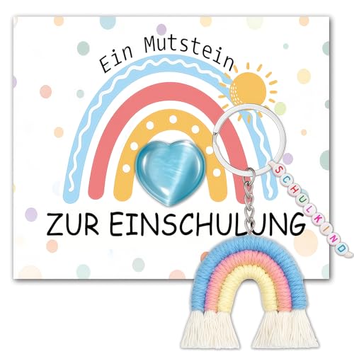 Einschulung Geschenk Junge, Blau Schulkind Mutstein Einschulung und Schlüsselanhänger, 2025 Schulkind Geschenk, Schultüte Füllung, Schulanfang Geschenk mit Grußkarte Geschenkbox Einschulung Geschenk Junge, Blau Schulkind Mutstein Einschulung und Schlüsselanhänger, 2025 Schulkind Geschenk, Schultüte Füllung, Schulanfang Geschenk mit Grußkarte Geschenkbox von Charfia
