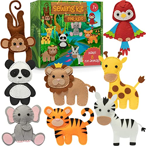 Nähset Kinder, Animals Sewing Kit, Tierformen Filz Nähen kinder ab 6 jahre, Wunder Nähspaß Handwerker Set, DIY Filz Bastelset Nähspass mit Stickgarn Plastiknadeln Füllwatte Schere, DIY Art Craft Nähset Kinder, Animals Sewing Kit, Tierformen Filz Nähen kinder ab 6 jahre, Wunder Nähspaß Handwerker Set, DIY Filz Bastelset Nähspass mit Stickgarn Plastiknadeln Füllwatte Schere, DIY Art Craft von Charfia