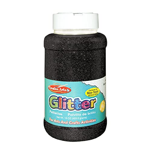 Creative Arts by Charles Leonard Glitter 16 oz. Bottle schwarz von Charles Leonard