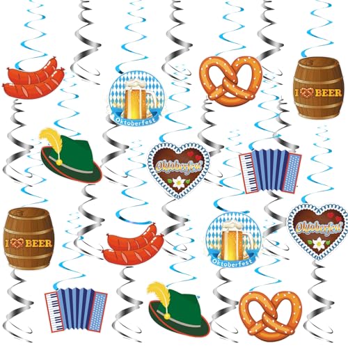 CharmBurst 21 Stück Bayrische Oktoberfest Deko Blau Weiß, Deckenhänger Und Spiral Girlande Zum Aufhängen, Wiesn Raumdeko Für Party, Traditionelle Bayerische Festdeko CharmBurst 21 Stück Bayrische Oktoberfest Deko Blau Weiß, Deckenhänger Und Spiral Girlande Zum Aufhängen, Wiesn Raumdeko Für Party, Traditionelle Bayerische Festdeko von CharmBurst
