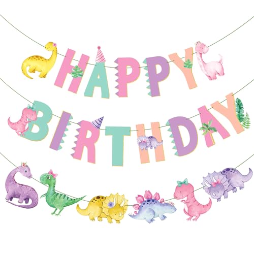 CharmBurst 3 PCS Dinosaurier Geburtstagsgirlande Deko für Mädchen Kinderparty, Waldtiere Safari Geburtstag Banner Türdekoration Hängezubehör CharmBurst 3 PCS Dinosaurier Geburtstagsgirlande Deko für Mädchen Kinderparty, Waldtiere Safari Geburtstag Banner Türdekoration Hängezubehör von CharmBurst