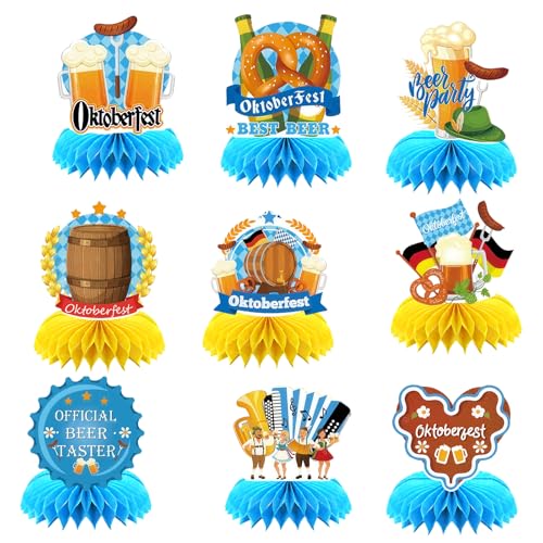 CharmBurst 9 Stück Oktoberfest Deko Set, Bayerische Wabenbälle Tischdeko 3D, Wiesn Deko Für Oktoberfestparty, Hängende Oktoberfestdekoration Indoor Outdoor CharmBurst 9 Stück Oktoberfest Deko Set, Bayerische Wabenbälle Tischdeko 3D, Wiesn Deko Für Oktoberfestparty, Hängende Oktoberfestdekoration Indoor Outdoor von CharmBurst