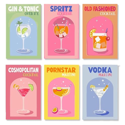 CharmBurst Malen Nach Zahlen Cocktails Set, 6 Teile Für DIY, Handgemalte Ölmalerei Set Für Erwachsene Und Anfänger, Mit Pinsel Und Acrylfarben, 15 x 20 cm von CharmBurst
