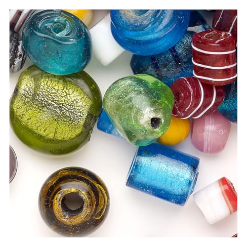Glasperlen, groß, 1,9 kg, böhmischer Stil für Schmuck und Handwerk, ca. 60 gemischte Lampwork-Perlen von Charmed By Dragons