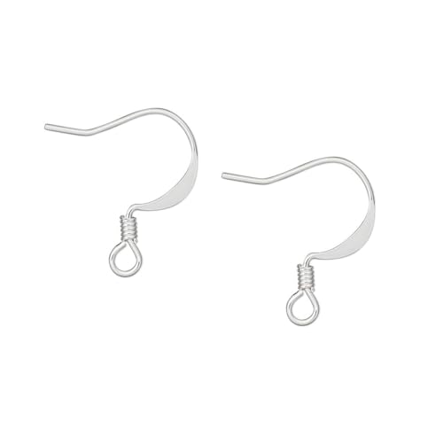 Ohrringhaken zur Herstellung von Ohrringen, Ohrdrähte für Schmuckherstellung, Fischhaken, 17 mm, Ohrdraht, 50 Paar (100 Silber) von Charmed By Dragons