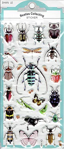 Charo 3D Insekten Käfer Tiere Aufkleber 1 Blatt 190 mm x 90 mm Sticker Basteln Kinder Party von Charo