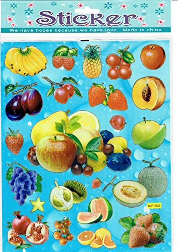Charo Banane Apfel Zwetschge Pflaume Pfirsich Melone Aufkleber 21-teilig 1 Blatt 250 mm x 200 mm Sticker Basteln Kinder Party Charo Banane Apfel Zwetschge Pflaume Pfirsich Melone Aufkleber 21-teilig 1 Blatt 250 mm x 200 mm Sticker Basteln Kinder Party von Charo