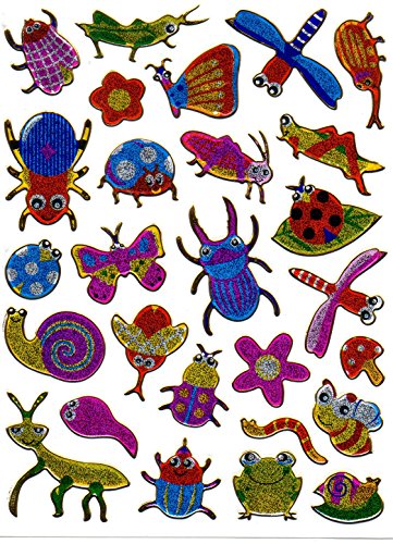 Charo Insekten Käfer Tiere bunt Aufkleber 27-teilig 1 Blatt 135 mm x 100 mm Sticker Basteln Kinder Party Metallic-Look Charo Insekten Käfer Tiere bunt Aufkleber 27-teilig 1 Blatt 135 mm x 100 mm Sticker Basteln Kinder Party Metallic-Look von Charo