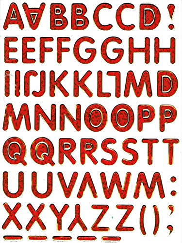 Charo Rot Buchstaben ABC Aufkleber Ziffer 14 mm hoch 1 Blatt 135 mm x 100 mm Sticker Basteln Kinder Party Metallic-Look Charo Rot Buchstaben ABC Aufkleber Ziffer 14 mm hoch 1 Blatt 135 mm x 100 mm Sticker Basteln Kinder Party Metallic-Look von Charo