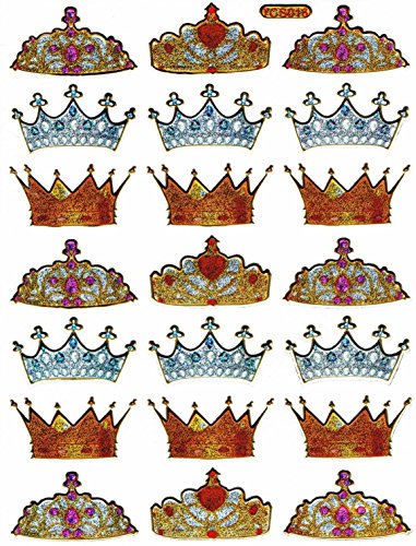 Krone König Königin Prinz Prinzessin bunt Aufkleber 21-teilig 1 Blatt 135 mm x 100 mm Sticker Basteln Kinder Party Metallic-Look Krone König Königin Prinz Prinzessin bunt Aufkleber 21-teilig 1 Blatt 135 mm x 100 mm Sticker Basteln Kinder Party Metallic-Look von Charo