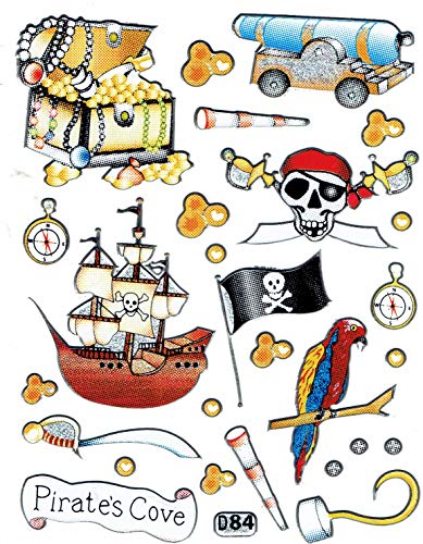 Schatztruhe Piraten Säbel Papagei Totenkopf Pirat Schatz Kanone bunt Aufkleber 28-teilig 1 Blatt 135 mm x 100 mm Sticker Basteln Kinder Party Metallic-Look Schatztruhe Piraten Säbel Papagei Totenkopf Pirat Schatz Kanone bunt Aufkleber 28-teilig 1 Blatt 135 mm x 100 mm Sticker Basteln Kinder Party Metallic-Look von Charo