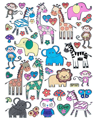 Tiere Büffel Geier Kamel Hippo Nilpferd Elefant Giraffe Aufkleber 42-teilig 1 Blatt 135 mm x 100 mm Sticker Basteln Kinder Party Metallic-Look Tiere Büffel Geier Kamel Hippo Nilpferd Elefant Giraffe Aufkleber 42-teilig 1 Blatt 135 mm x 100 mm Sticker Basteln Kinder Party Metallic-Look von Charo