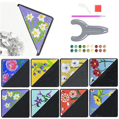 CharySim 8 Stück Diamond Painting Lesezeichen Diamant Painting Kinder Geschenkideen Mädchen 6-14 Jahre Teenager Bastelset Erwachsene Basteln Mädchen 7 8 9 10 11 12 Jahre Geburtstagsgeschenke von CharySim