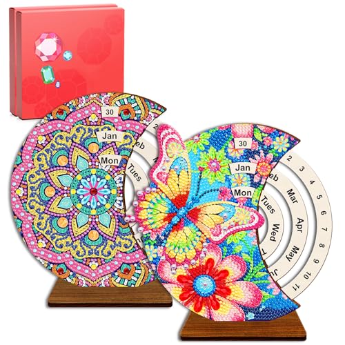CharySim Diamond Painting Kit Erwachsene Mandala Bastelset Kinder Bastelset Mädchen 6 7 8 9 10 Jahre Diamond Painting Weihnachten (Butterfly&Mandala 2) von CharySim