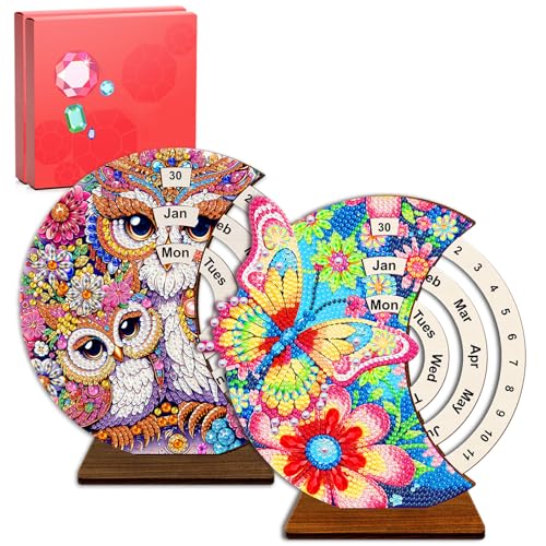 CharySim Diamond Painting Kit Erwachsene Mandala Bastelset Kinder Bastelset Mädchen 6 7 8 9 10 Jahre Diamond Painting Weihnachten (Butterfly&Owl 2) von CharySim