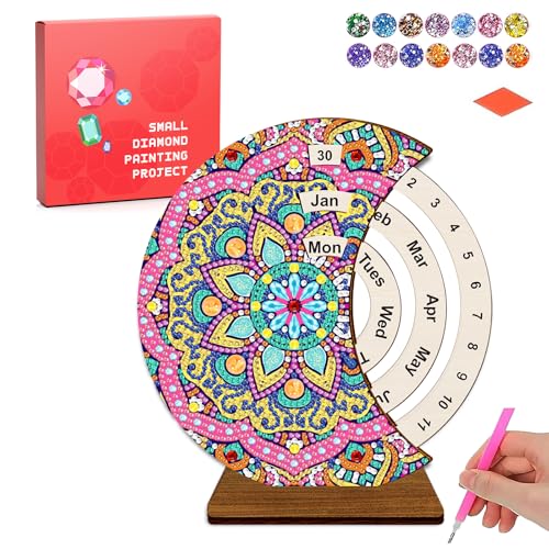 CharySim 1 Stück Diamond Painting Kalender Diamant Painting Kinder Geschenkideen Mädchen 6-14 Jahre Teenager Bastelset Erwachsene Basteln Mädchen 7 8 9 10 11 12 Jahre Geburtstagsgeschenke Mandala von CharySim