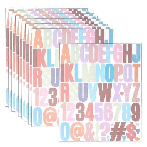 10 Blatt Buchstaben Aufkleber, 5cm Zahlen Klebebuchstaben Wetterfest Schablonen Buchstaben Sticker – für Scrapbooking, Grußkarten, Briefkasten und DIY Dekoration(Böhmische) von ChauLanBow