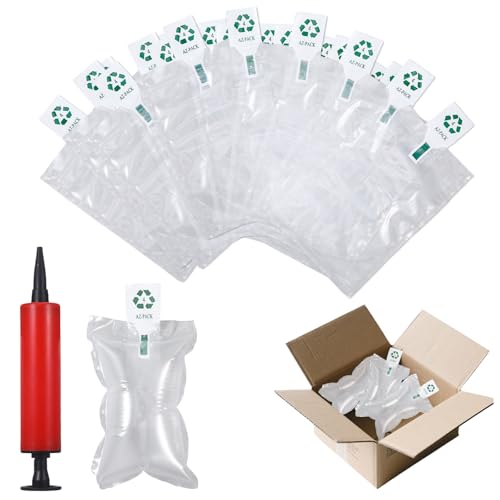 100 Stück Verpackungschips Luftpolsterkissen Luftkissen Verpackungsmaterial Füllmaterial Geschenk Luftpolsterfolie Rolle(10X15cm) mit Manueller Pumpe, Verpackungsmaterial Luftpolster von ChauLanBow