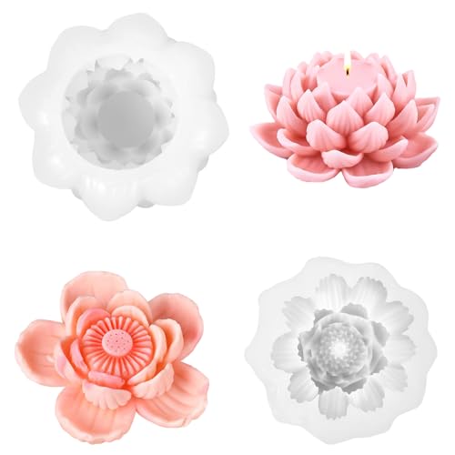 2 Stück Silikonform Blumen Silikonformen Gießformen Kerzenformen zum Gießen Silicone Mold Silikon Seifenform, DIY Herstellung 3D Lotusblume Duftkerze Handwerk Ornamente 2 Stück Silikonform Blumen Silikonformen Gießformen Kerzenformen zum Gießen Silicone Mold Silikon Seifenform, DIY Herstellung 3D Lotusblume Duftkerze Handwerk Ornamente von ChauLanBow