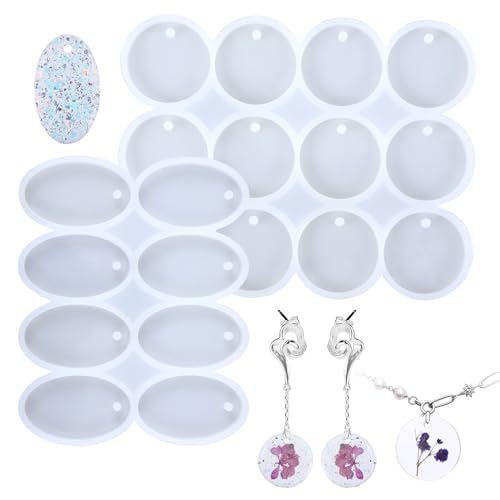 20 Mulden Epoxidharz Formen, Schmuck Silikonformen Gießformen, Silikonformen Epoxidharz, DIY Anhänger Epoxidharz Formen Silikon, Resin Formen Silikon für Harzguss, Schlüsselanhänger, Ostern Dekoration von ChauLanBow