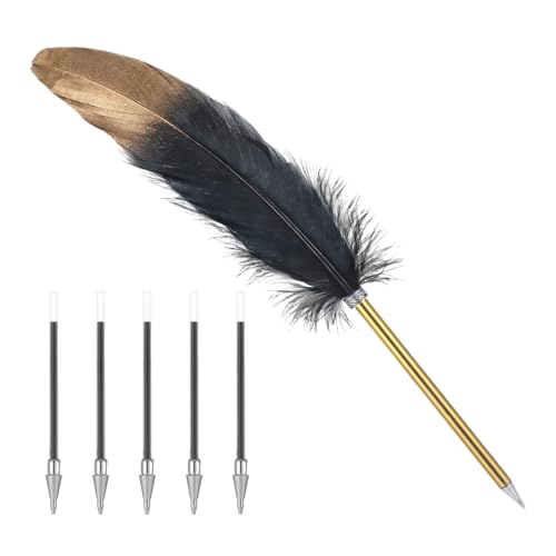 Schreibfeder Federn,Schreibfeder Set, Kugelschreiber Hochwertig Feder, Kalligraphie Füller Stifte mit 5 Ersatzpatronen für Schule, Hochzeitsgeschenke,Autogramme, Büros, Geschäftsgeschenke(Schwarz) Schreibfeder Federn,Schreibfeder Set, Kugelschreiber Hochwertig Feder, Kalligraphie Füller Stifte mit 5 Ersatzpatronen für Schule, Hochzeitsgeschenke,Autogramme, Büros, Geschäftsgeschenke(Schwarz) von ChauLanBow