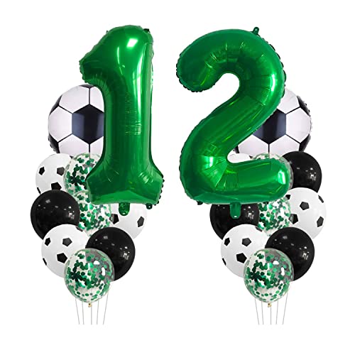 Chaungfu Fußball Geburtstagsdeko 12 Jahr Kindergeburtstag Deko Jungen Großes Luftballon Geburtstag Dekorationen Zahl Ballon, FolienBallon, Grüner Konfetti Ballon für Themenfeier Chaungfu Fußball Geburtstagsdeko 12 Jahr Kindergeburtstag Deko Jungen Großes Luftballon Geburtstag Dekorationen Zahl Ballon, FolienBallon, Grüner Konfetti Ballon für Themenfeier von Chaungfu