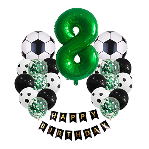 Chaungfu Fußball Luftballons Set 8. Geburtstag Deko, Fußball Luftballon 8. Geburtstag Grün, Geburtstagsdeko Jungen 8 Jahr, 8 Ballon Fußball Deko, 8.Geburtstagsdeko Fußball, Happy Birthday Girlande Chaungfu Fußball Luftballons Set 8. Geburtstag Deko, Fußball Luftballon 8. Geburtstag Grün, Geburtstagsdeko Jungen 8 Jahr, 8 Ballon Fußball Deko, 8.Geburtstagsdeko Fußball, Happy Birthday Girlande von Chaungfu