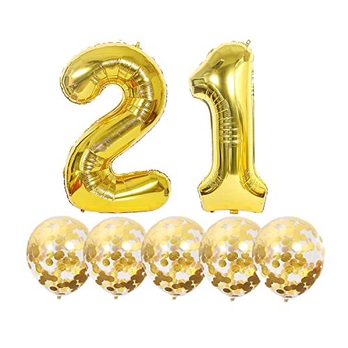 Luftballons 21. Geburtstag Gold Luftballon Zahlen Number 21 Folienballon, Deko 21 Geburtstag Mädchen, Riesenzahl Zahlenballon 40 inch für Geburtstag, Jubiläum,Hochzeit Party Dekoration Luftballons 21. Geburtstag Gold Luftballon Zahlen Number 21 Folienballon, Deko 21 Geburtstag Mädchen, Riesenzahl Zahlenballon 40 inch für Geburtstag, Jubiläum,Hochzeit Party Dekoration von Chaungfu