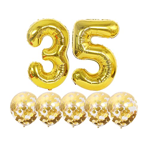 Luftballons 35. Geburtstag Gold Luftballon Zahlen Number 35 Folienballon, Deko 35 Geburtstag Mädchen, Riesenzahl Zahlenballon 40 inch für Geburtstag, Jubiläum,Hochzeit Party Dekoration Luftballons 35. Geburtstag Gold Luftballon Zahlen Number 35 Folienballon, Deko 35 Geburtstag Mädchen, Riesenzahl Zahlenballon 40 inch für Geburtstag, Jubiläum,Hochzeit Party Dekoration von Chaungfu