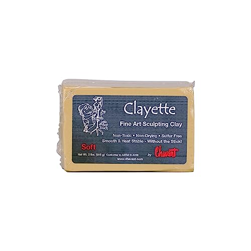 Chavant Clayette Soft Ton, Modellierton, hitzestabil, schwefelfrei, cremé, 0,91kg von Chavant