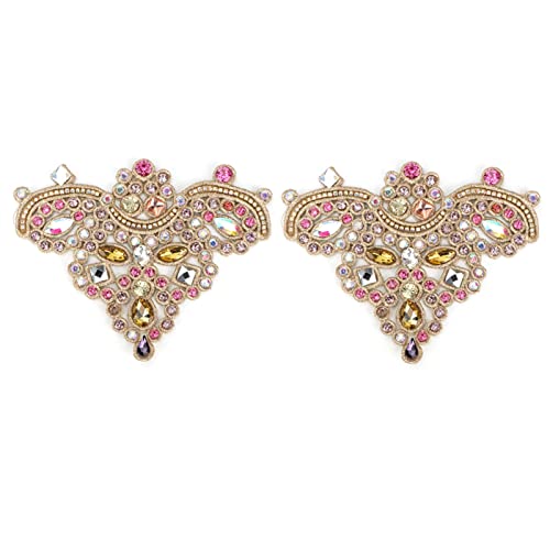 Chazcool 2 x Strass-Kristall-Applikationen, Kunstperlen, zum Aufnähen von Schuhen, Taschen, Hüten, Kleidung, Schmuck-Accessoires von Chazcool