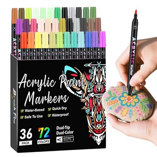 Chdnhe Akrylmalfaserstifte,72 Farben Doppelspitze Marker Für Erwachsene | Schreibmaterial Für Büro Haushalt Schule Projekte Dekoration Preise Belohnungen Chdnhe Akrylmalfaserstifte,72 Farben Doppelspitze Marker Für Erwachsene | Schreibmaterial Für Büro Haushalt Schule Projekte Dekoration Preise Belohnungen von Chdnhe