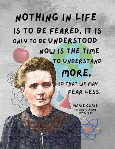 Marie Curie Poster | 30,5 x 45,7 cm inspirierende motivierende Lernposter für Klassenzimmer, tolle Geschenkidee für Lehrer | P1009 von Check6