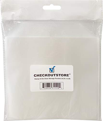 CheckOutStore Transparente Aufbewahrungstaschen für Stempel und Schablonen (16,5 x 16,5 cm), 100 Stück von CheckOutStore