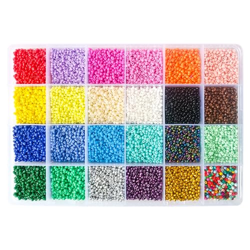 Chedin Bunte Perlen Für Armbänder, schmuck Selber Machen Mit Bunte Glasperlen, Perlen Zum Auffädeln Set Für Kinder Feiertage, Geburtstage, Beads For Moden Jewellery Making (2mm) Chedin Bunte Perlen Für Armbänder, schmuck Selber Machen Mit Bunte Glasperlen, Perlen Zum Auffädeln Set Für Kinder Feiertage, Geburtstage, Beads For Moden Jewellery Making (2mm) von Chedin