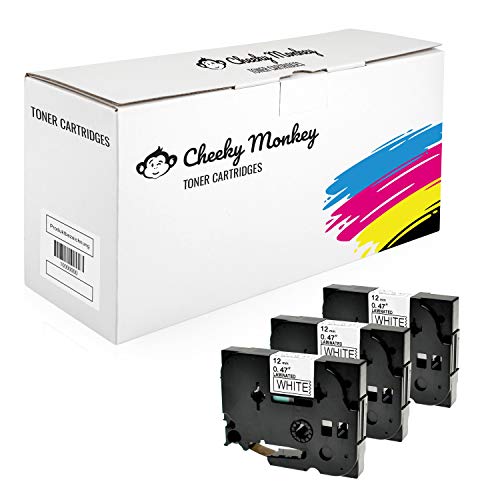 Cheeky Monkey Multipack 3x Schriftband kompatibel mit Brother TZE-231 TZ-231 12mm 8m Schwarz auf Weiss für P-Touch 1000 1010 1280 D400 D600 H105 Cube von Cheeky Monkey