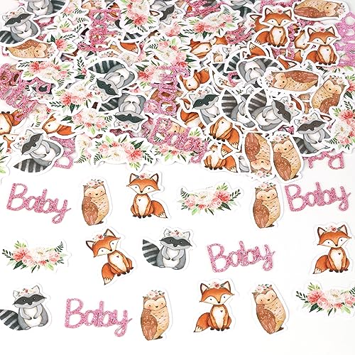 Cheereveal Waldkonfetti 200 Stück Babyparty, Waldtiere, Rosa Papier, Party-Dekoration, Babyparty & Geburtstag, Konfetti Cheereveal Waldkonfetti 200 Stück Babyparty, Waldtiere, Rosa Papier, Party-Dekoration, Babyparty & Geburtstag, Konfetti von Cheereveal