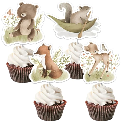 24pcs Woodland Tiere Cupcake Toppers, Forest Themed Cupcake Picks, Woodland Kreaturen Baby Dusche Geburtstag Geschlecht Reveal Party Dekorationen Zubehör 24pcs Woodland Tiere Cupcake Toppers, Forest Themed Cupcake Picks, Woodland Kreaturen Baby Dusche Geburtstag Geschlecht Reveal Party Dekorationen Zubehör von Cheereveal