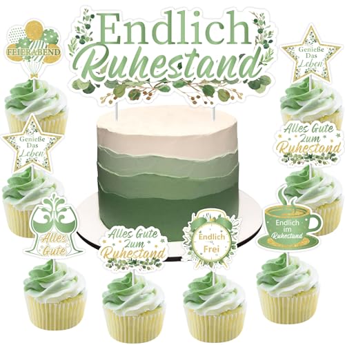 Cheereveal 13 Stück Endlich Ruhestand Cake Deko Salbeigrün, Feierabend Endlich Frei Cake Cupcake Toppers, Alles Gute zum Ruhestand Party Dekorationen Zubehör für Männer Frauen Cheereveal 13 Stück Endlich Ruhestand Cake Deko Salbeigrün, Feierabend Endlich Frei Cake Cupcake Toppers, Alles Gute zum Ruhestand Party Dekorationen Zubehör für Männer Frauen von Cheereveal
