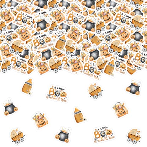 Cheereveal 200 Stück Halloween-Konfetti, "A Little Boo is Almost Due Decoration", schwarz-orange, niedliche Geister, Spinne, Kürbis, Konfetti, Tischdekoration für Babyparty, Geburtstagsparty, Zubehör Cheereveal 200 Stück Halloween-Konfetti, "A Little Boo is Almost Due Decoration", schwarz-orange, niedliche Geister, Spinne, Kürbis, Konfetti, Tischdekoration für Babyparty, Geburtstagsparty, Zubehör von Cheereveal