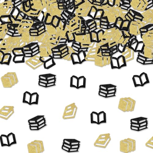 Cheereveal 200 Stück Konfetti mit Buchmotiven, Schwarz und Gold, Glitzer-Geschichtenbuch, Tischdekorationen für Geburtstag, Babyparty, Party, Lese-Themen-Bibliothek, Schule, Klassenzimmer, Zuhause Cheereveal 200 Stück Konfetti mit Buchmotiven, Schwarz und Gold, Glitzer-Geschichtenbuch, Tischdekorationen für Geburtstag, Babyparty, Party, Lese-Themen-Bibliothek, Schule, Klassenzimmer, Zuhause von Cheereveal