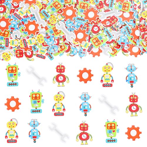 Cheereveal 200 Stück Roboter Tisch Konfetti für Jungen - Roboter Thema Dessert Tisch Scatters, Roboter Thema Geburtstagsfeier Baby Shower Dekorationen von Cheereveal