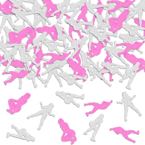 Cheereveal 200 Stück Twerk-Konfetti, Hot Pink und Silber, lustiges Junggesellinnenabschied, Glitzerkonfetti für Mädchen, zum Ausgehen, Pole-Tanz-Thema, Brautparty, Verlobung, Geburtstag, Party Cheereveal 200 Stück Twerk-Konfetti, Hot Pink und Silber, lustiges Junggesellinnenabschied, Glitzerkonfetti für Mädchen, zum Ausgehen, Pole-Tanz-Thema, Brautparty, Verlobung, Geburtstag, Party von Cheereveal