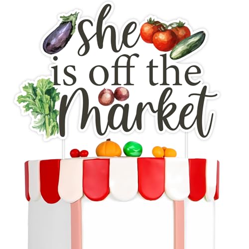 Cheereveal Farmer Market Cake Topper für Mädchen Frauen, sie ist Off The Market Cake Picks, lokal angebautes Gemüse Obstfarm Thema Brautdusche Junggesellenabschied Party Dekorationen Cheereveal Farmer Market Cake Topper für Mädchen Frauen, sie ist Off The Market Cake Picks, lokal angebautes Gemüse Obstfarm Thema Brautdusche Junggesellenabschied Party Dekorationen von Cheereveal